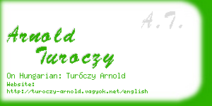 arnold turoczy business card